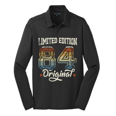 40th Birthday Man Woman 40 Years 1984 Decorative Funny Gift Silk Touch Performance Long Sleeve Polo