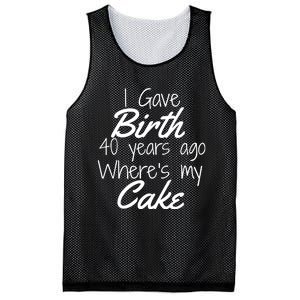 40th Birthday Mom Of 40 Year Old Son Daughter Birthday Mesh Reversible Basketball Jersey Tank