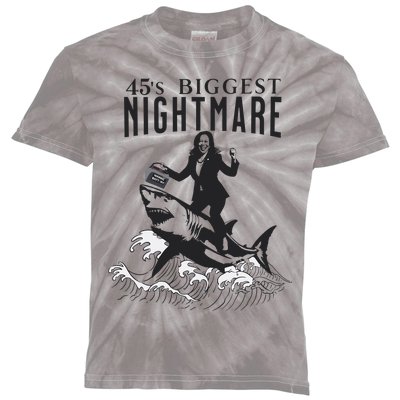 45S Biggest Nightmare Kamala Harris Kids Tie-Dye T-Shirt