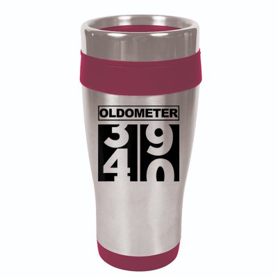 40th Birthday Oldometer 39-40 16oz Travel Tumbler