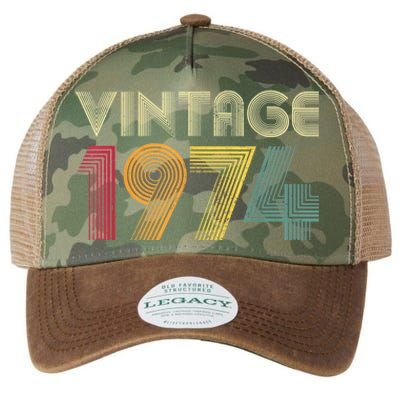 45th Birthday Present Gift Vintage 1974 Retro  Wo Mom Dad Legacy Tie Dye Trucker Hat