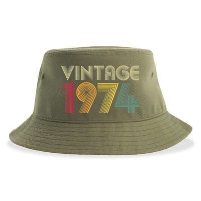 45th Birthday Present Gift Vintage 1974 Retro  Wo Mom Dad Sustainable Bucket Hat