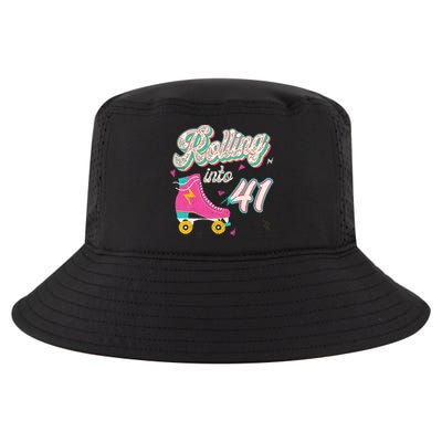 41st Birthday Roller Skates Rolling Into 41 Years Old Bday Cool Comfort Performance Bucket Hat