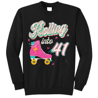 41st Birthday Roller Skates Rolling Into 41 Years Old Bday Sweatshirt