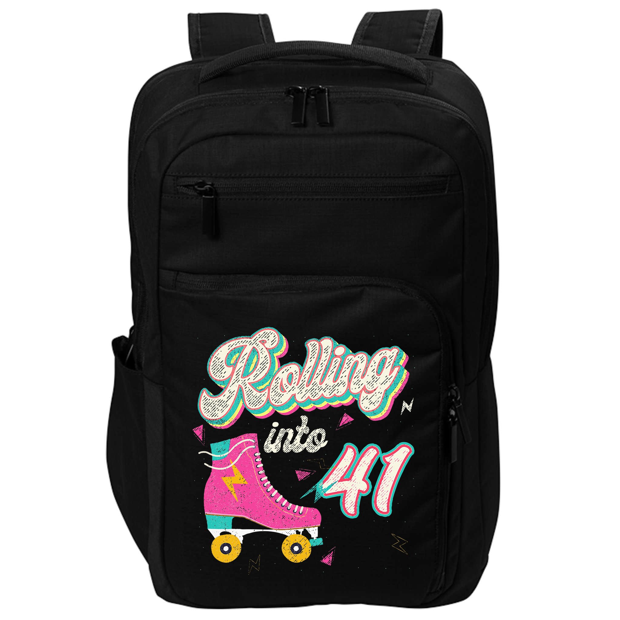 41st Birthday Roller Skates Rolling Into 41 Years Old Bday Impact Tech Backpack