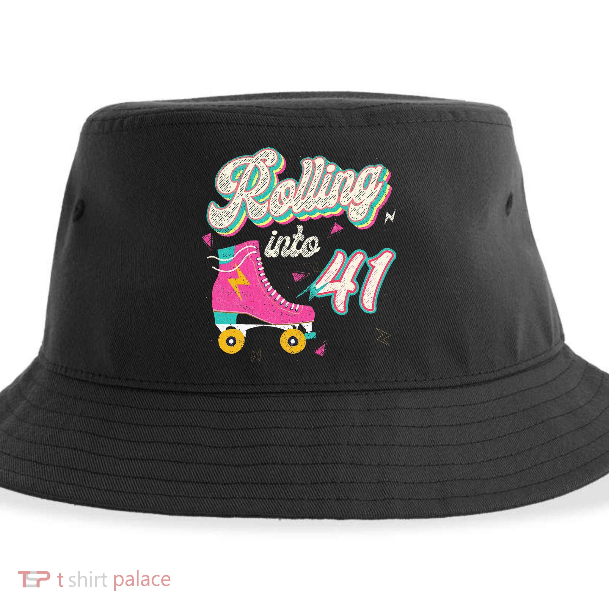 41st Birthday Roller Skates Rolling Into 41 Years Old Bday Sustainable Bucket Hat