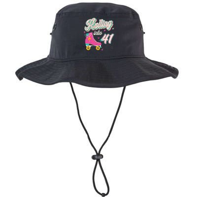 41st Birthday Roller Skates Rolling Into 41 Years Old Bday Bucket Hat