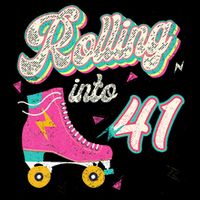 41st Birthday Roller Skates Rolling Into 41 Years Old Bday 16 in Basic Backpack