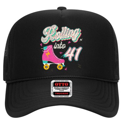 41st Birthday Roller Skates Rolling Into 41 Years Old Bday Trucker Hat