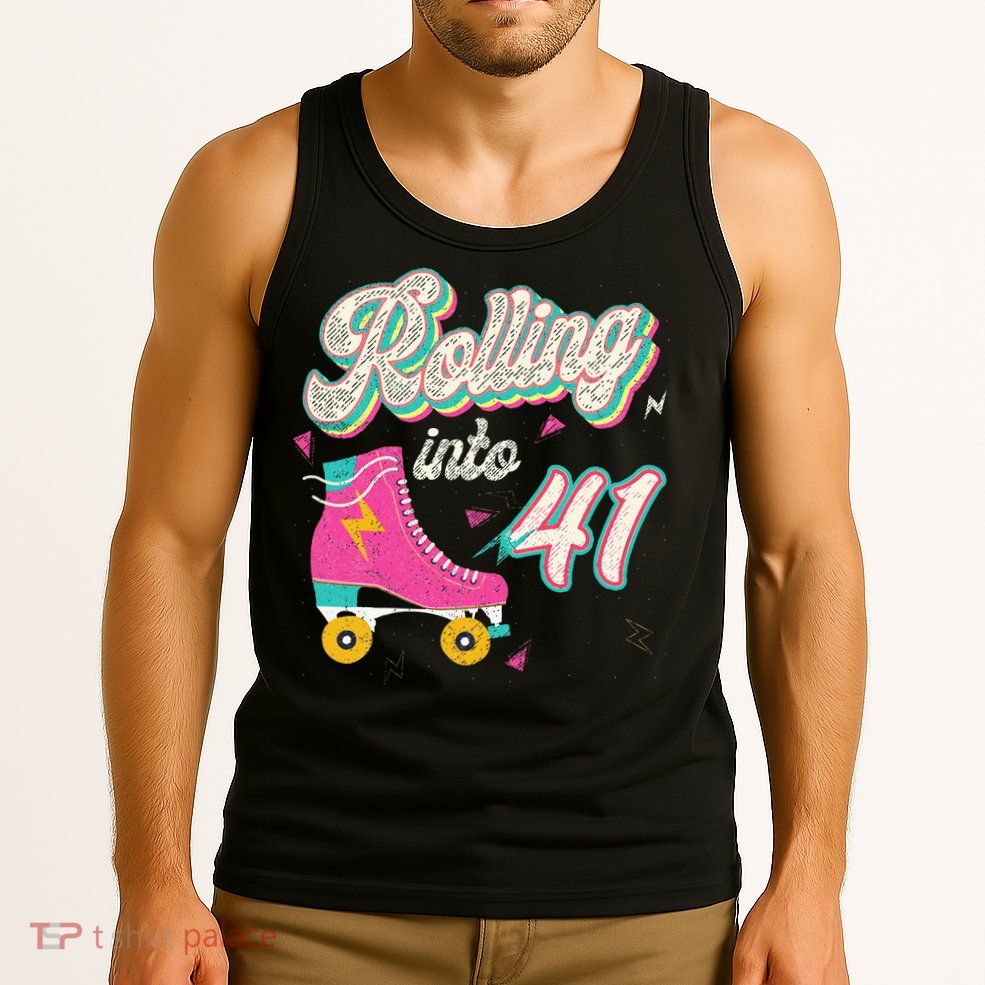 41st Birthday Roller Skates Rolling Into 41 Years Old Bday Tank Top