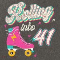41st Birthday Roller Skates Rolling Into 41 Years Old Bday Cotton Canvas Backpack