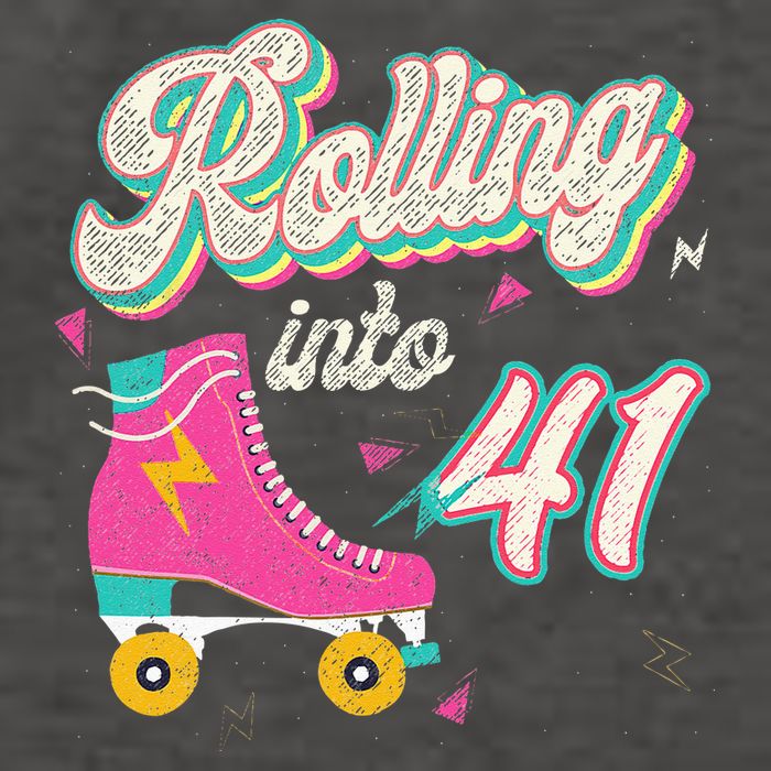 41st Birthday Roller Skates Rolling Into 41 Years Old Bday Vector Backpack