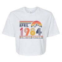 40th Birthday Retro 1984 Birthday Bella+Canvas Jersey Crop Tee