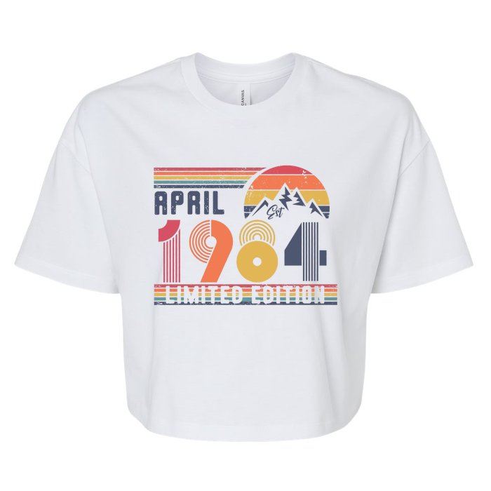 40th Birthday Retro 1984 Birthday Bella+Canvas Jersey Crop Tee