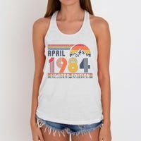 40th Birthday Retro 1984 Birthday Women's Knotted Racerback Tank