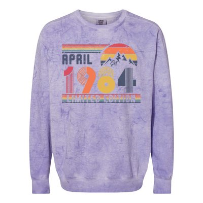 40th Birthday Retro April 1984 Birthday Colorblast Crewneck Sweatshirt