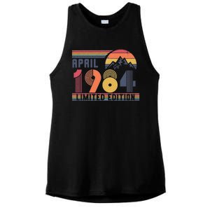 40th Birthday Retro April 1984 Birthday Ladies PosiCharge Tri-Blend Wicking Tank