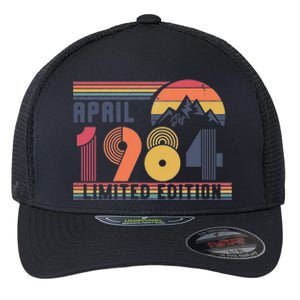 40th Birthday Retro April 1984 Birthday Flexfit Unipanel Trucker Cap