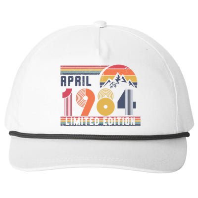 40th Birthday Retro April 1984 Birthday Snapback Five-Panel Rope Hat