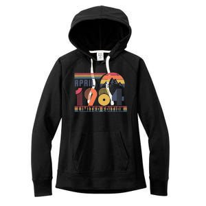 40th Birthday Retro April 1984 Birthday Women's Fleece Hoodie