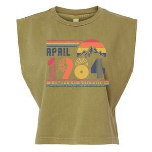 40th Birthday Retro April 1984 Birthday Garment-Dyed Women's Muscle Tee