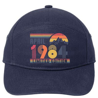 40th Birthday Retro April 1984 Birthday 7-Panel Snapback Hat