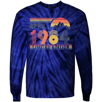 40th Birthday Retro April 1984 Birthday Tie-Dye Long Sleeve Shirt