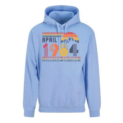 40th Birthday Retro April 1984 Birthday Unisex Surf Hoodie