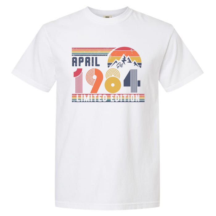 40th Birthday Retro April 1984 Birthday Garment-Dyed Heavyweight T-Shirt