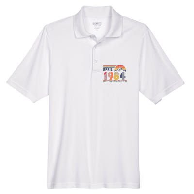 40th Birthday Retro April 1984 Birthday Men's Origin Performance Piqué Polo