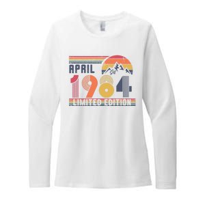 40th Birthday Retro April 1984 Birthday Womens CVC Long Sleeve Shirt