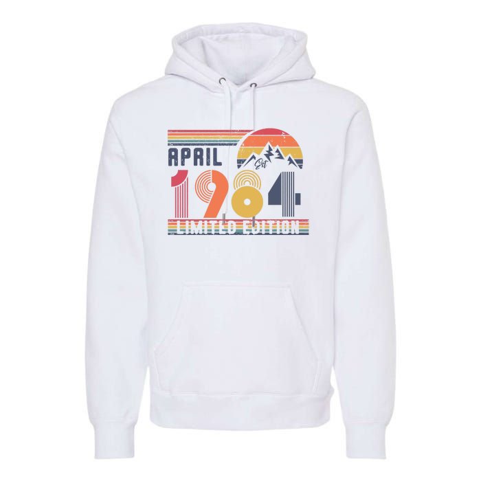 40th Birthday Retro April 1984 Birthday Premium Hoodie