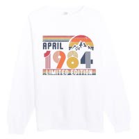 40th Birthday Retro April 1984 Birthday Premium Crewneck Sweatshirt