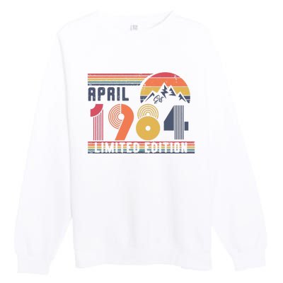 40th Birthday Retro April 1984 Birthday Premium Crewneck Sweatshirt