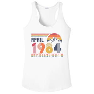 40th Birthday Retro April 1984 Birthday Ladies PosiCharge Competitor Racerback Tank