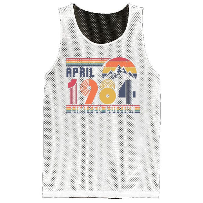 40th Birthday Retro April 1984 Birthday Mesh Reversible Basketball Jersey Tank