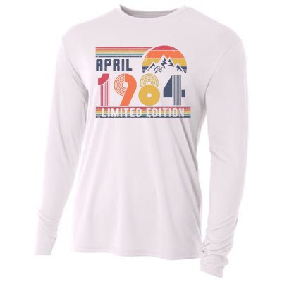 40th Birthday Retro April 1984 Birthday Cooling Performance Long Sleeve Crew