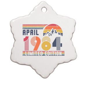 40th Birthday Retro April 1984 Birthday Ceramic Star Ornament