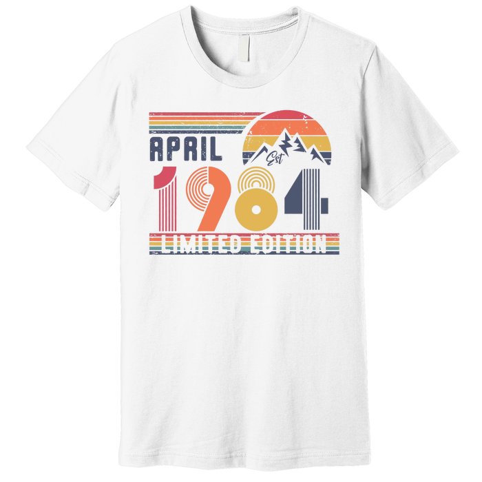 40th Birthday Retro April 1984 Birthday Premium T-Shirt