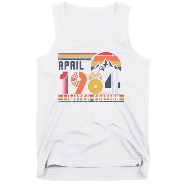 40th Birthday Retro April 1984 Birthday Tank Top