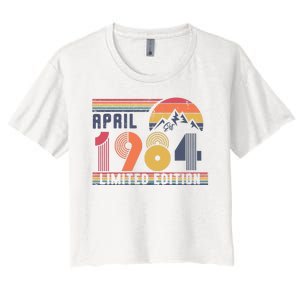 40th Birthday Retro April 1984 Birthday Women's Crop Top Tee