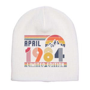 40th Birthday Retro April 1984 Birthday Short Acrylic Beanie