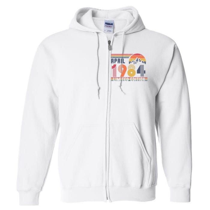 40th Birthday Retro April 1984 Birthday Full Zip Hoodie