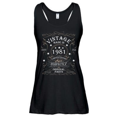 43th Birthday Retro Limited Edition Man Woman Vintage 1981 Ladies Essential Flowy Tank