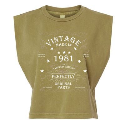 43th Birthday Retro Limited Edition Man Woman Vintage 1981 Garment-Dyed Women's Muscle Tee