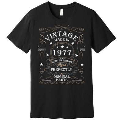 47th Birthday Retro Limited Edition Man Woman Vintage 1977 Premium T-Shirt