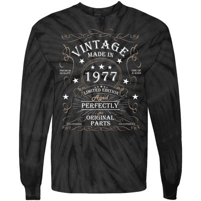 47th Birthday Retro Limited Edition Man Woman Vintage 1977 Tie-Dye Long Sleeve Shirt