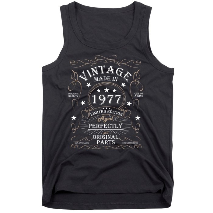 47th Birthday Retro Limited Edition Man Woman Vintage 1977 Tank Top