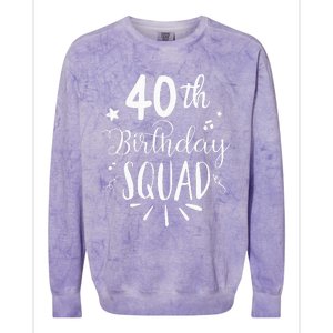 40th Birthday Squad Happy Birthday Party Colorblast Crewneck Sweatshirt