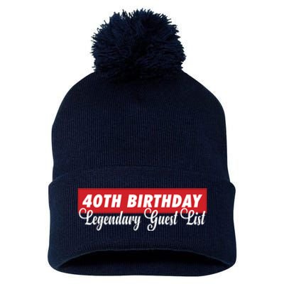 40th Birthday Signatures Guest List Birthday Party To Sign For 40 Years Pom Pom 12in Knit Beanie